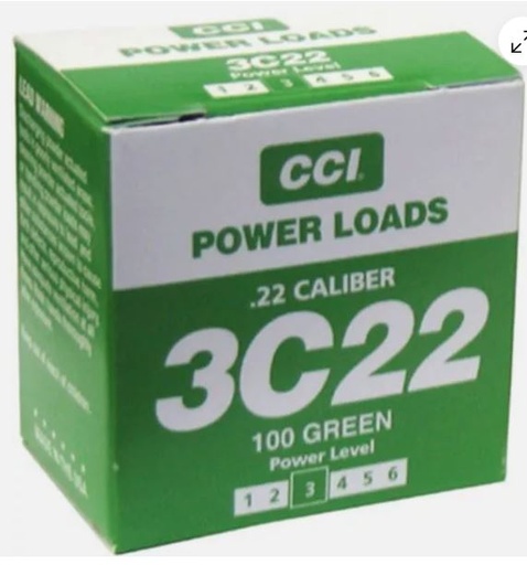 [22CAL3] 22CAL3 #3 22CAL  0.22 Steel & Concrete Strip/Single-Use Load/Booster Caliber Green Single Shot Powder Loads 