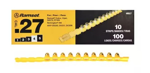 [27CAL4] 27CAL4 #4 27CAL 0.27 Steel & Concrete Strip/Single-Use Load/Booster Caliber Yellow Strip Loads 