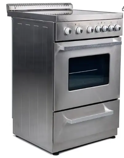 [PRE2026GS] PRE2026GS  20″ 4 Burners Freestanding Electric Stove Premium Levella 20 in Freestanding Smooth Top Electric Range with 4 Burners and 2.1 Cu. Ft. Single Oven Capacity with Lower Storage Drawer - Stainless