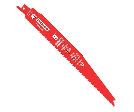 [DS0914BGP5] DS0914BGP5   9" 8/14 TPI Bi-Metal Reciprocating Saw Blades for General Purpose Cuts (5-Pack) DIABLO