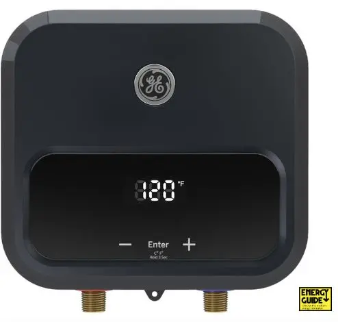 [GE06SNHPDG] GE06SNHPDG  64  GE® Tankless Electric Water Heater Dimensions: 9.80 H x 9.90 W x 3.40 D  	1 BREAKER 30 Amp  240V ; 30A