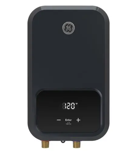 [GE11SNHPDG] GE11SNHPDG  120  GE® Tankless Electric Water Heater Dimensions: 14.20 H x 8 1/2 W x 2.40 D 1 BREAKER   50 Amp 240V ; 50A