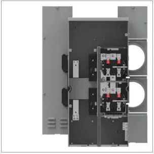 [WMM21225R] WMM21225R  Siemens Low Voltage's Multi-Family Metering Line of Power Mod WMM Single Phase as part of the Power Mod Residential Meter Stacks Group. Type: POWER MOD Features: NO BYPASS, RINGLESS Appn: GARDEN - STYLE, METER RISE, HIGH RISE Std: UL-67 V. Rating: 120/240VAC A. Rating: 225A Phase: 1PH Size: 34.313 x 16.094 x 8.094 No. Of Cutouts: 6 Cutout Size: 1, 1-1/4,1-1/2,2" Cable Entry: BOTTOM FEED Terminal: QUICK CONNECT. Insulated. Mounting rails Enclosure: RINGLESS
