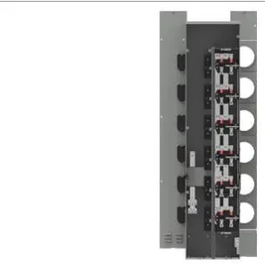 [WMM61225R] WMM61225R  Residential Meter Stack, 1-Phase 3-Wire Incoming and Outgoing, 4 Jaws Ringless Type , 6 meter positions per stack, 225A max tenant breaker - Outdoor SIEMENS