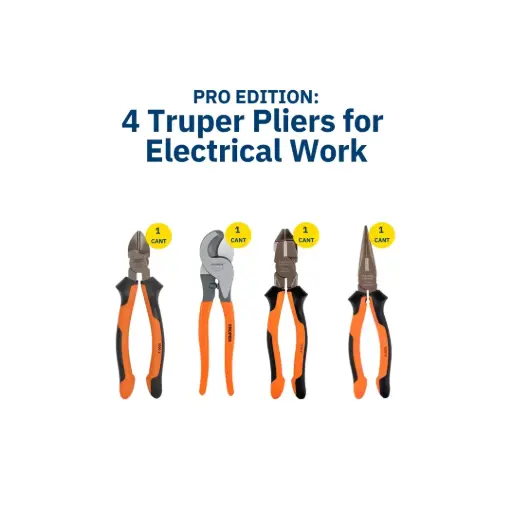 Truper Insulated Tools Kit – 4 Essential Electrical Pliers