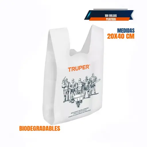 [68052] 68052 100 PLASTIC BAGS OF 20X40 CM TRUPER