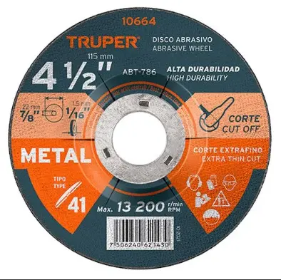 [10664ABT-786] 4-1/2" Metal General Purpose Cut-Off Wheel 5-Pack –